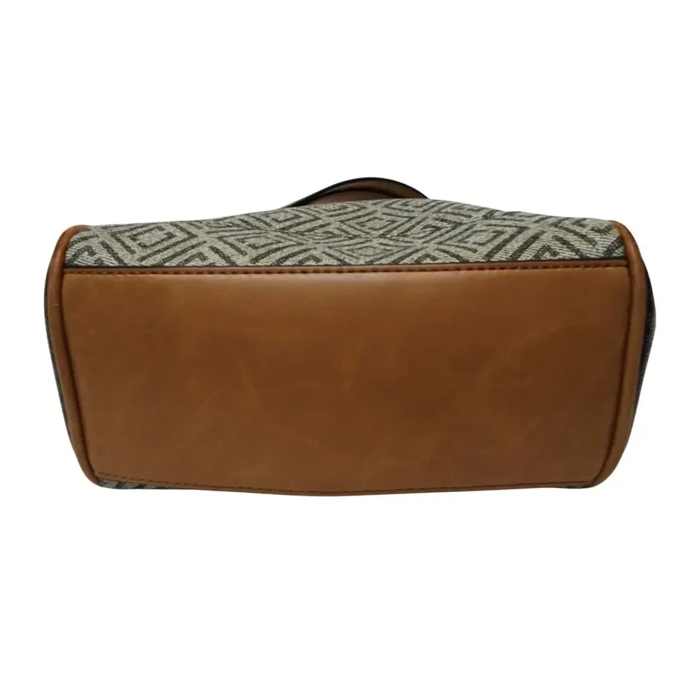 Liz Claiborne Brown & Beige Geometric Crossbody Bag